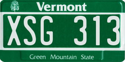 VT license plate XSG313