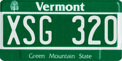 VT license plate XSG320