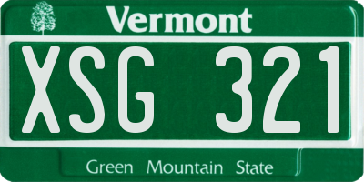 VT license plate XSG321