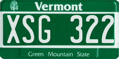VT license plate XSG322