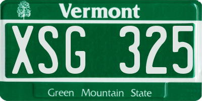 VT license plate XSG325