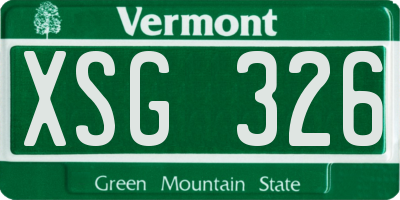 VT license plate XSG326