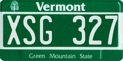 VT license plate XSG327
