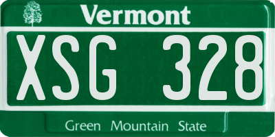 VT license plate XSG328
