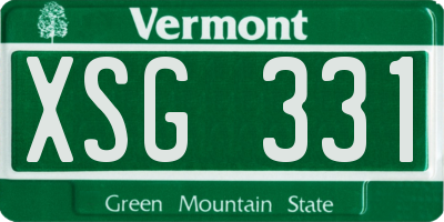 VT license plate XSG331