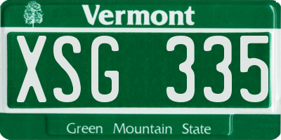 VT license plate XSG335