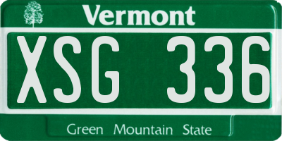 VT license plate XSG336