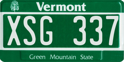 VT license plate XSG337