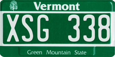 VT license plate XSG338