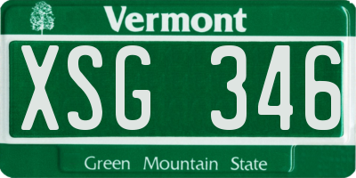 VT license plate XSG346