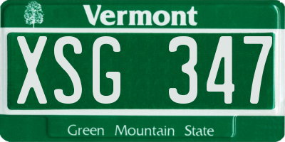 VT license plate XSG347
