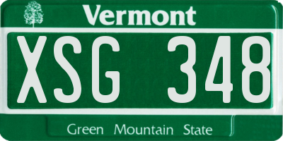 VT license plate XSG348