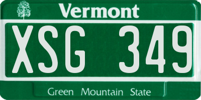 VT license plate XSG349