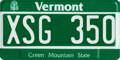 VT license plate XSG350