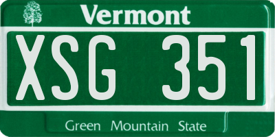 VT license plate XSG351
