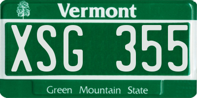 VT license plate XSG355