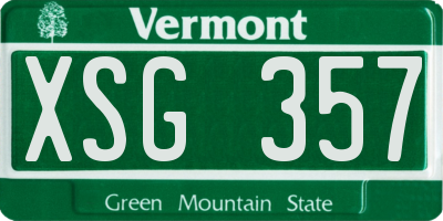 VT license plate XSG357