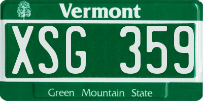 VT license plate XSG359