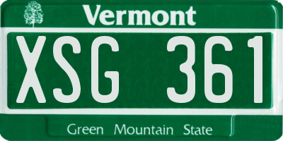 VT license plate XSG361
