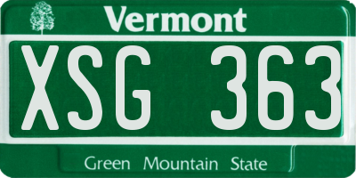 VT license plate XSG363
