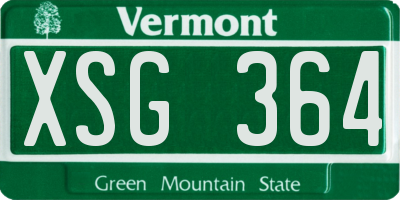 VT license plate XSG364