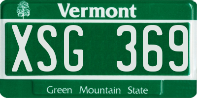VT license plate XSG369