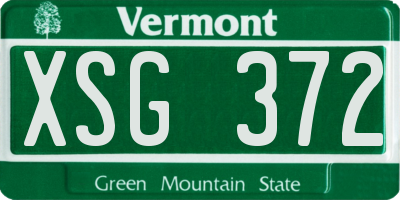 VT license plate XSG372