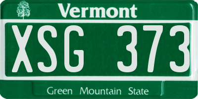 VT license plate XSG373