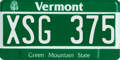 VT license plate XSG375