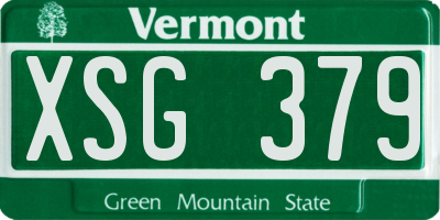 VT license plate XSG379