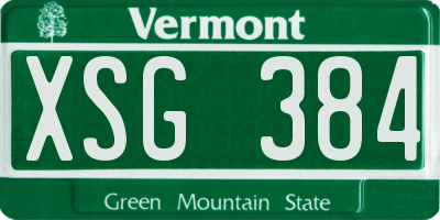 VT license plate XSG384