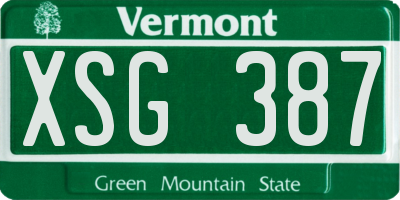 VT license plate XSG387