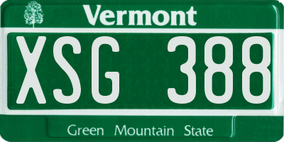 VT license plate XSG388