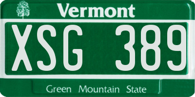 VT license plate XSG389