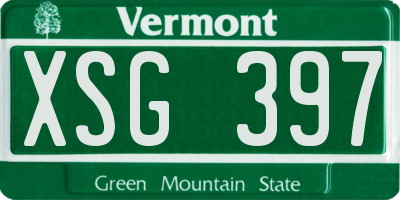 VT license plate XSG397