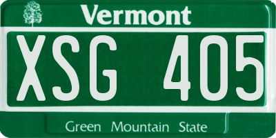 VT license plate XSG405