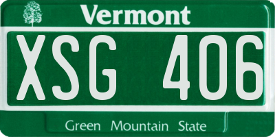 VT license plate XSG406