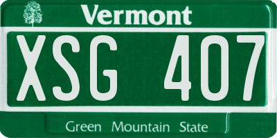 VT license plate XSG407