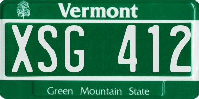 VT license plate XSG412