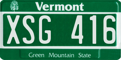 VT license plate XSG416