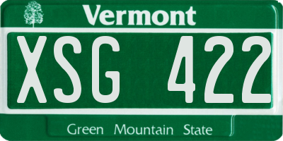 VT license plate XSG422