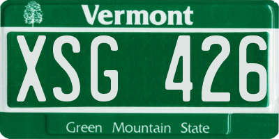 VT license plate XSG426