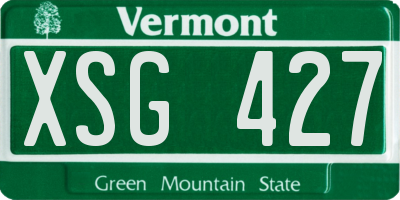 VT license plate XSG427