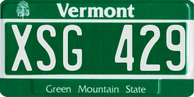 VT license plate XSG429