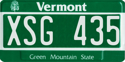 VT license plate XSG435