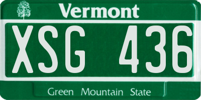 VT license plate XSG436