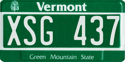 VT license plate XSG437