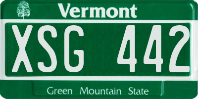 VT license plate XSG442