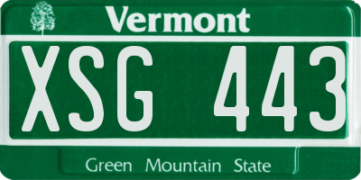 VT license plate XSG443