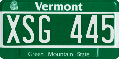 VT license plate XSG445